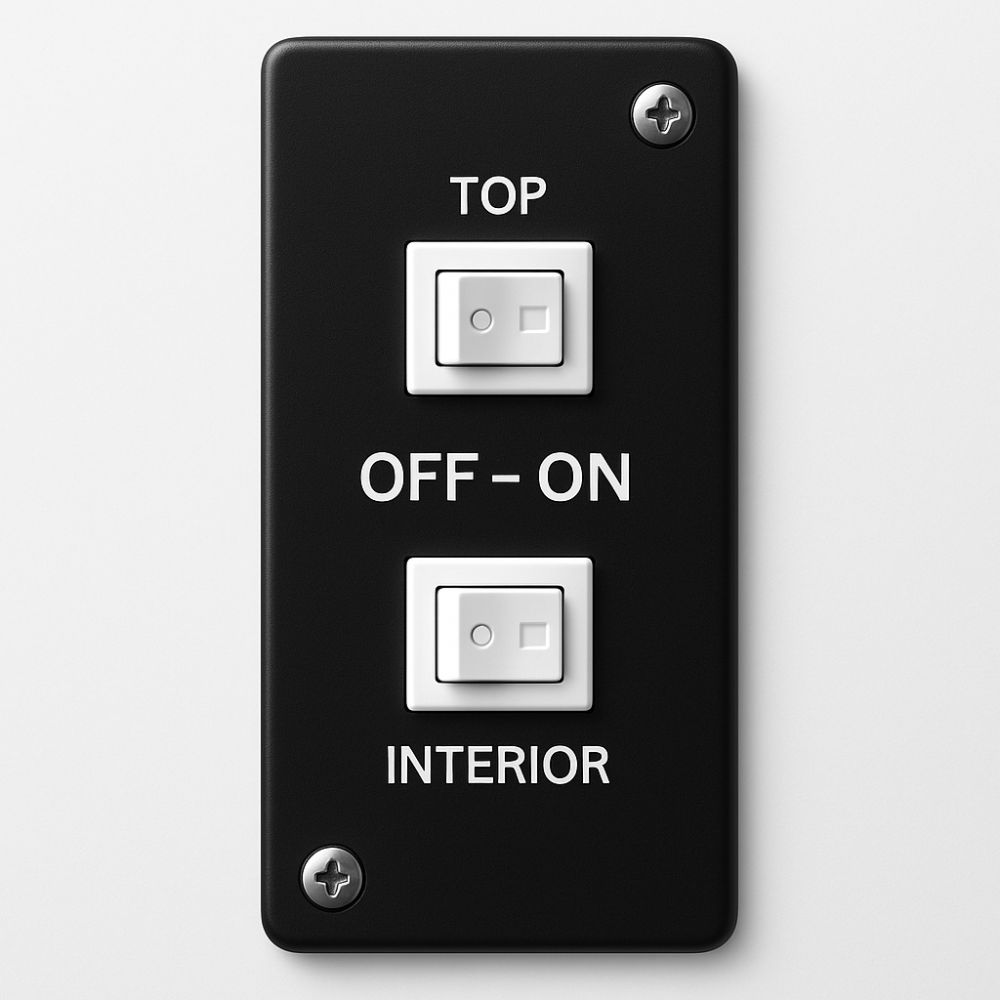 panel de control luces interior y publicidad switches de luces