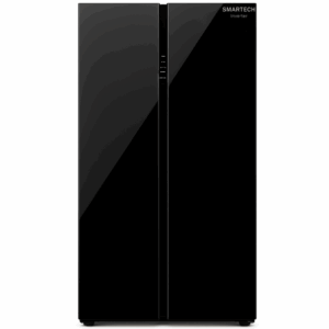 Nevera inverter negro espejo tipo libro side by side 17 pies cubicos smartech