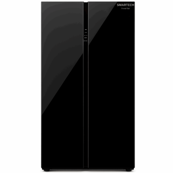 Nevera inverter negro espejo tipo libro side by side 17 pies cubicos smartech