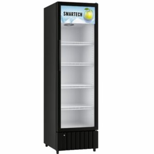 Exhibidor Refrigerado 10 pies cubicos Smartech puerta crital templado color negro nesm-280 con logo