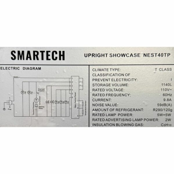 Ficha tecnica - exhibidor refrigerado 40 pies cubicos smartech 3 puertas nevera exhibidora