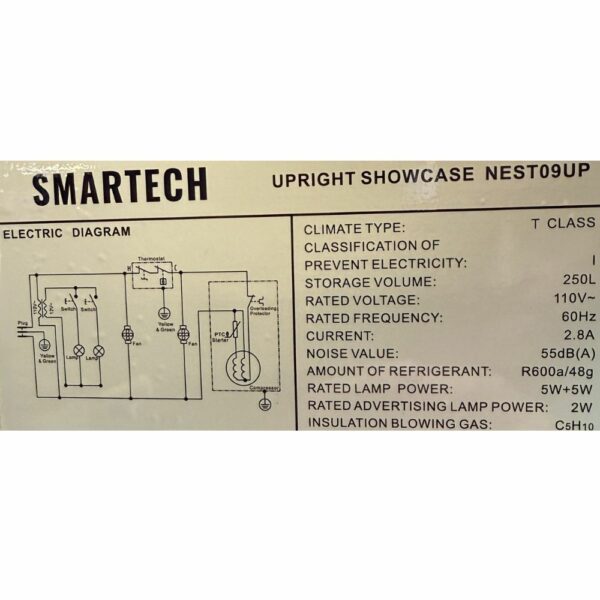 Ficha tecnica - exhibidor refrigerado 9 pies cubicos smartech 1 puerta nevera exhibidora