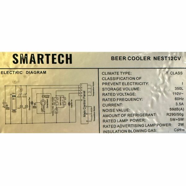 Ficha tecnica - freezer exhibidor cervecero smartech 12 pies cubicos