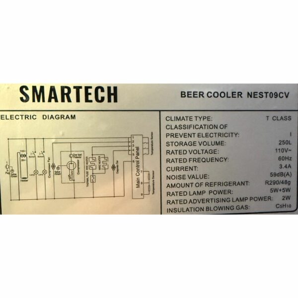 Ficha tecnica - freezer exhibidor cervecero smartech 9 pies cubicos